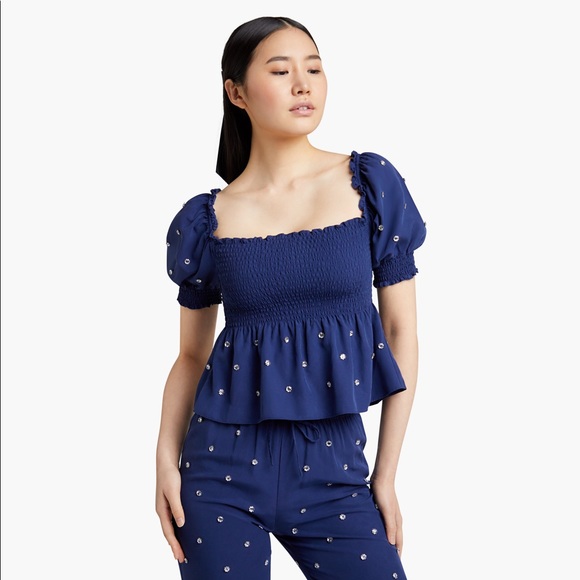 Hill House Home The Jewel Jammie Top in Navy | Sz Large | NWOT - Picture 2 of 12